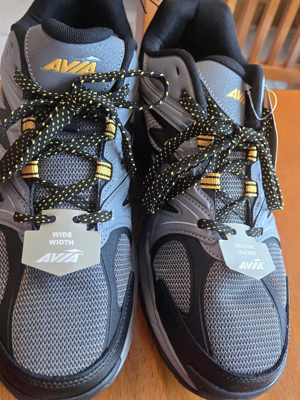 Avia Men's Gray and Black Athletic Sneakers with Yellow Accents. 11.5 W